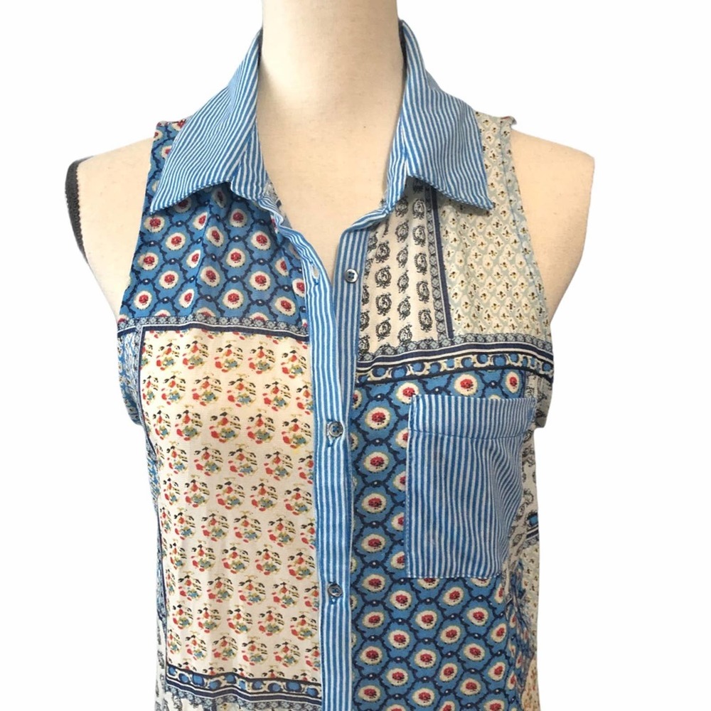 amang NY sleeveless “ patchwork “ top. M - Picture 10 of 13